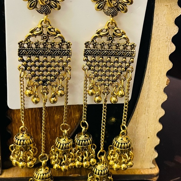 PEACOCK 🦚 decor Jhumka drop earring - Picture 3 of 4